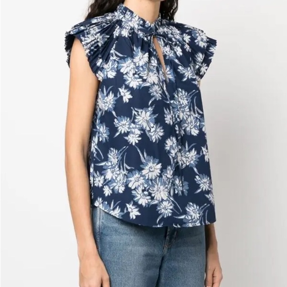 NWOT Polo Ralph Lauren Floral Flutter Sleeve Blouse
